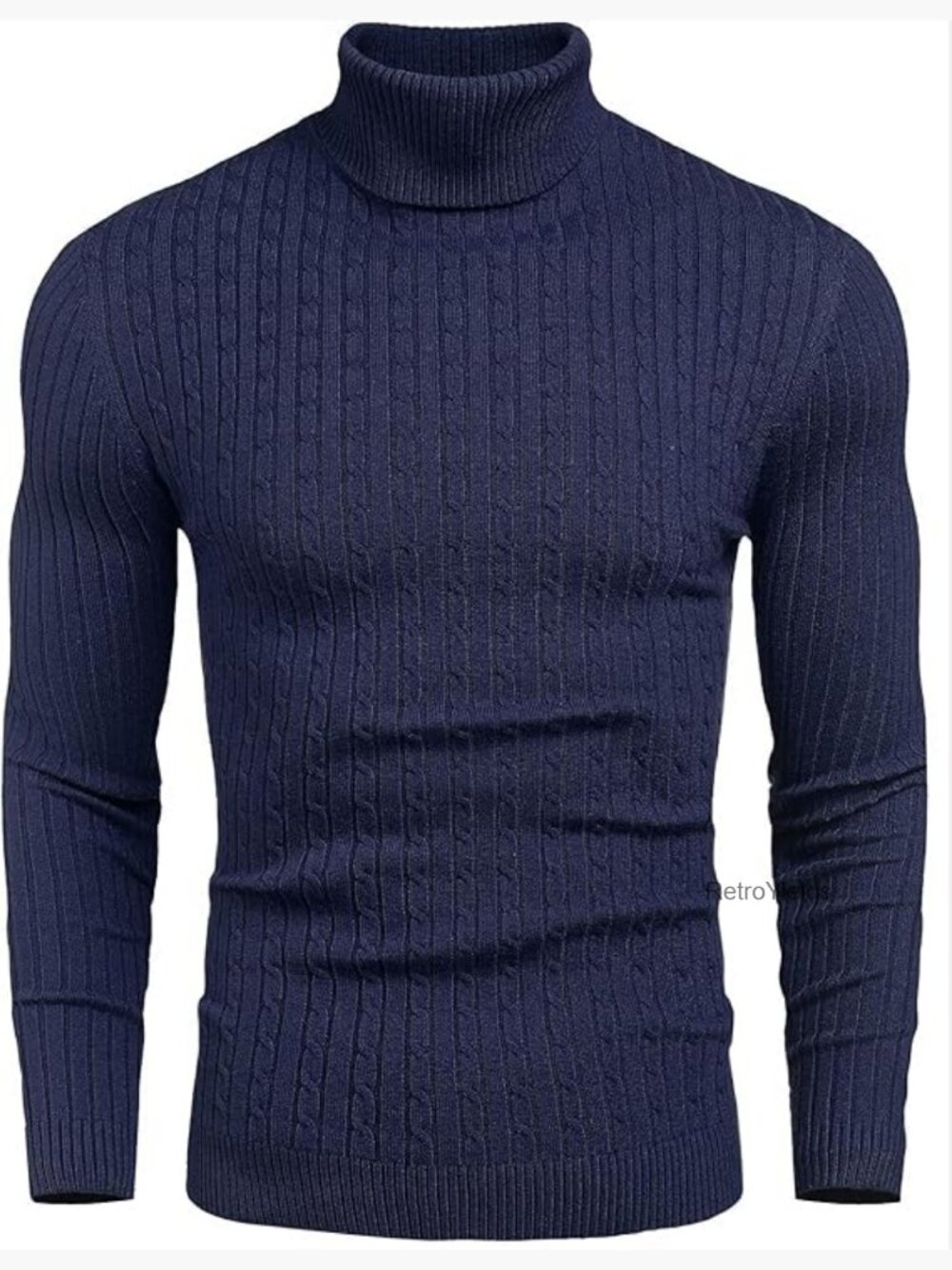Slim Fit Turtleneck Sweater Cable Knit Thermal Pullover